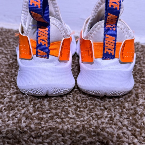 Nike Flex Runner 3 PS Kids 9C White Total Orange Blue Shoes FN1449-101 NWB - Picture 4 of 6